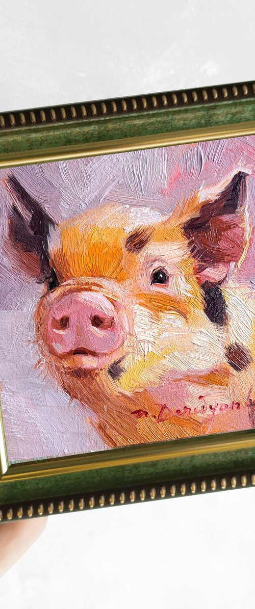 Pig portrait by Nataly Derevyanko