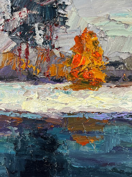 On the River Bank Before Evening