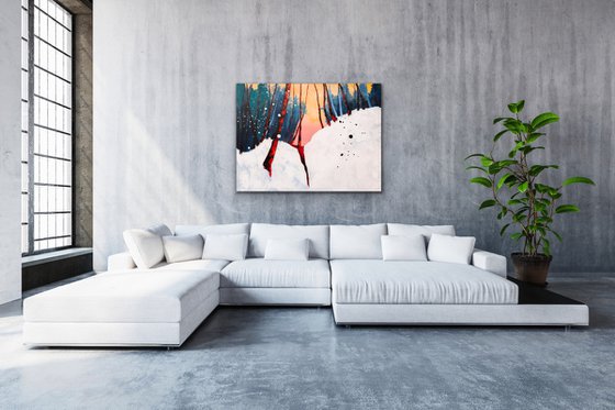 Le ravin - Original large abstract landscape painting - Ready to hang