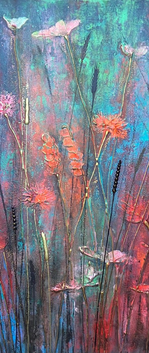 Painting No. 7 of Abstract Floral Collection, Series I by Jo Starkey