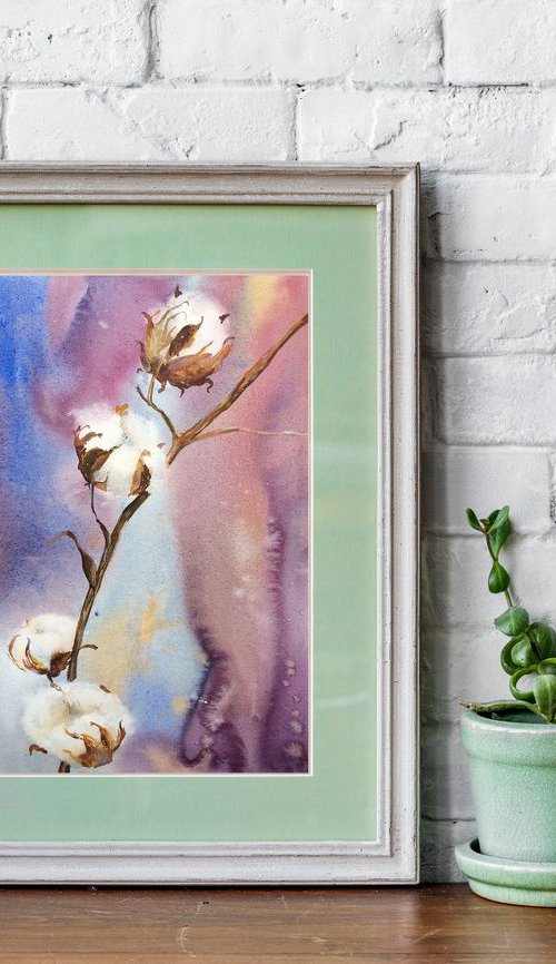 Branch of cotton by Alla Vlaskina