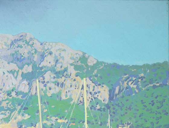 Yachts in the Turunc Koyu harbor