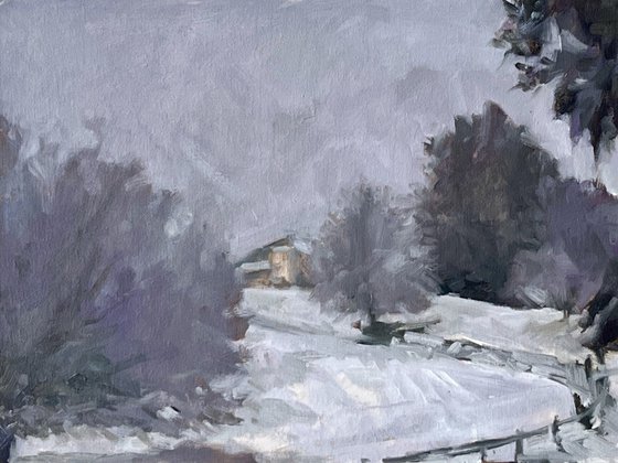 House in a Snowy Landscape