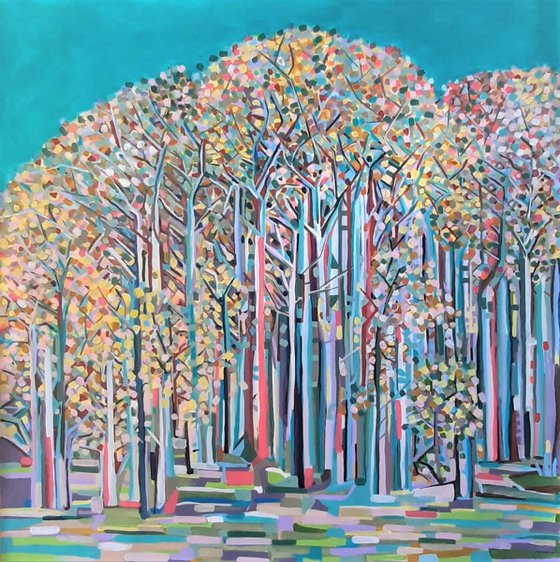 Autumn forest / 90 x 90 x 0,1 cm