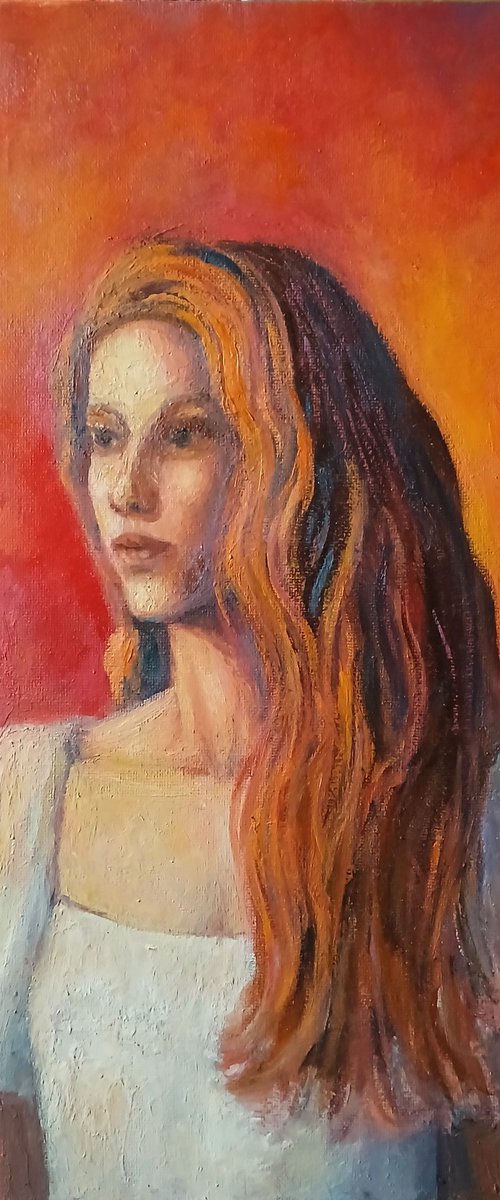 Portrait of young woman by Massimiliano Ligabue