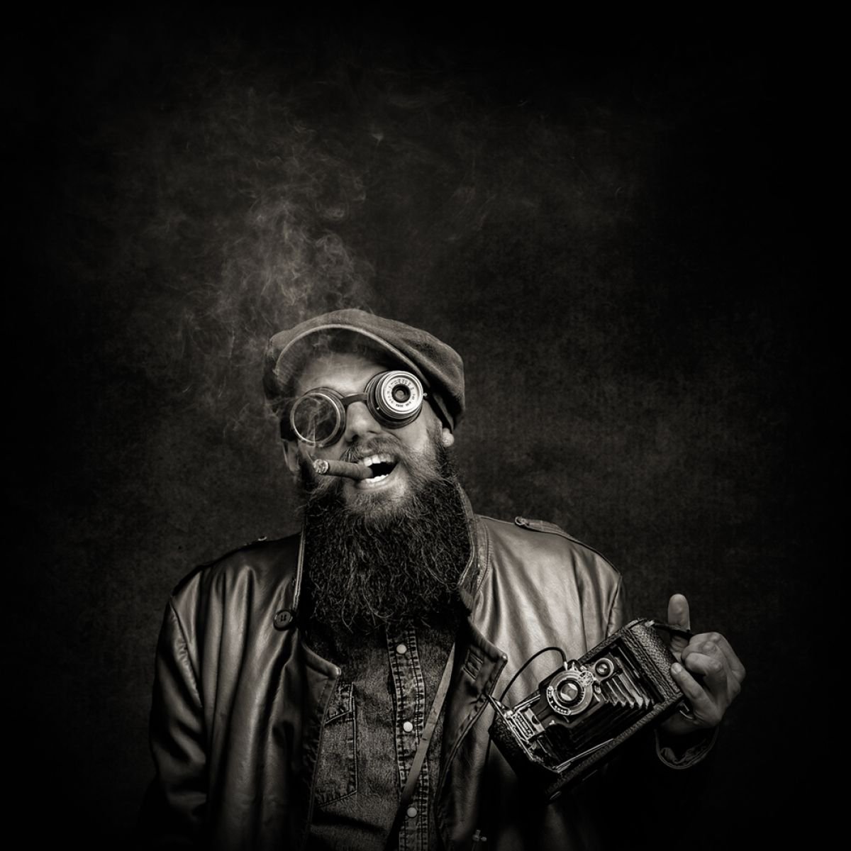 Photorealistic Photograph , Crazy Photographer By Peter Zelei, 31 X 31, Artwork For Sale On Artfinder