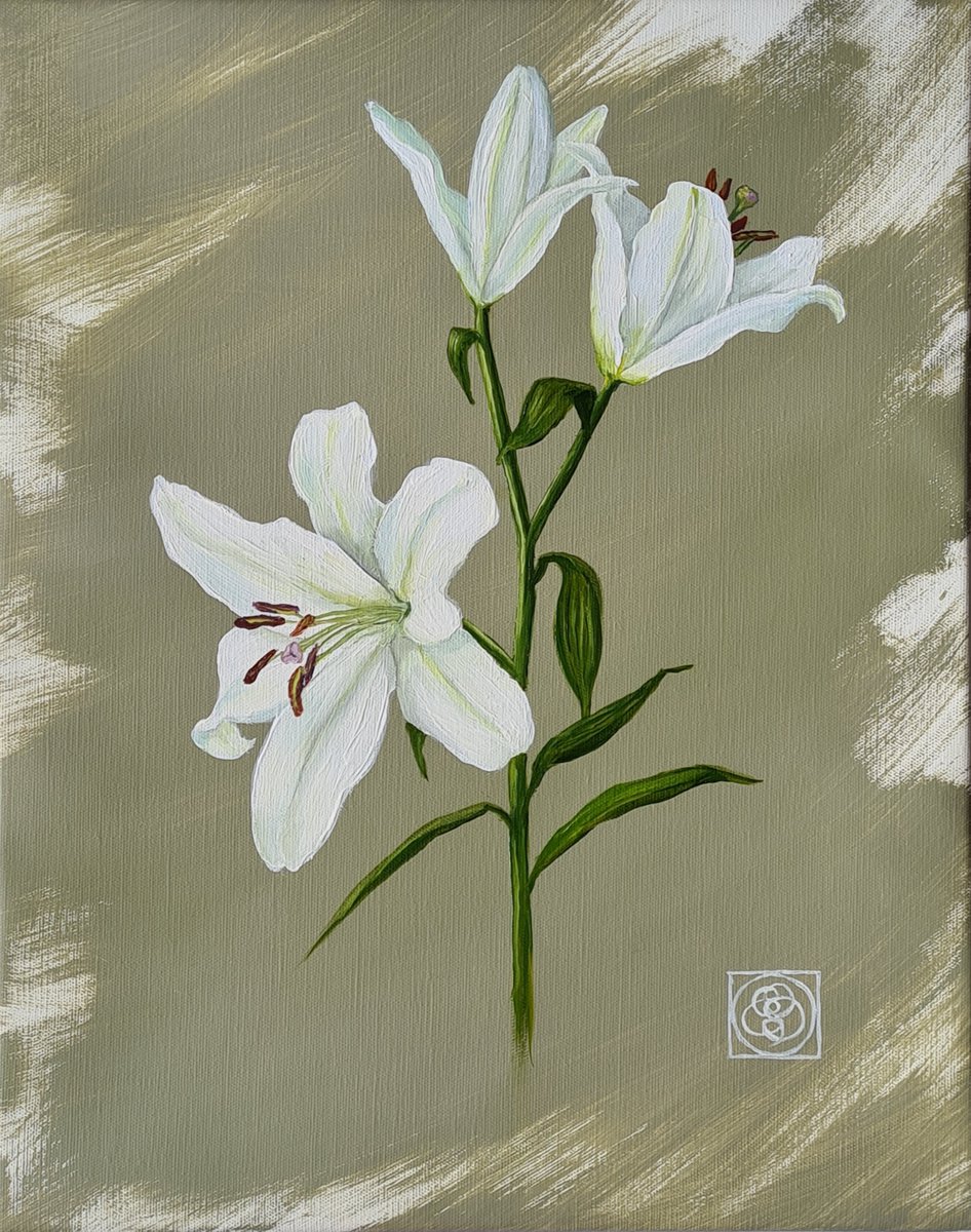 Oriental Lily Study 3 by Katia Bellini