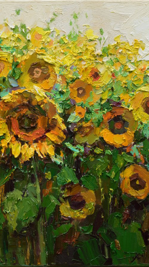 Sunflowers Original Oil painting by Anastasiia Valiulina