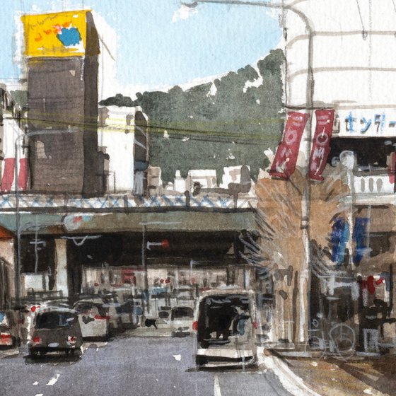 Motomachi Street Kobe - 30x20cm Sketch