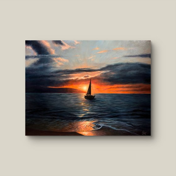 Sunset Sailboat