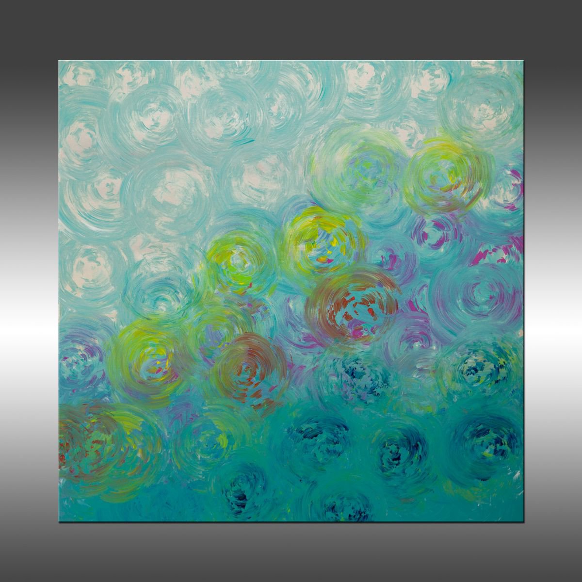 Abstract Acrylic Painting By Hilary Winfield, 20 X 20, Synchronicity 14, Original Artwork