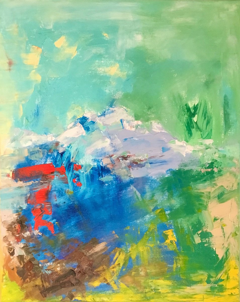 Abstract Oil Painting By Vera Klimova, 16 X 20", Quiet, Original Artwork