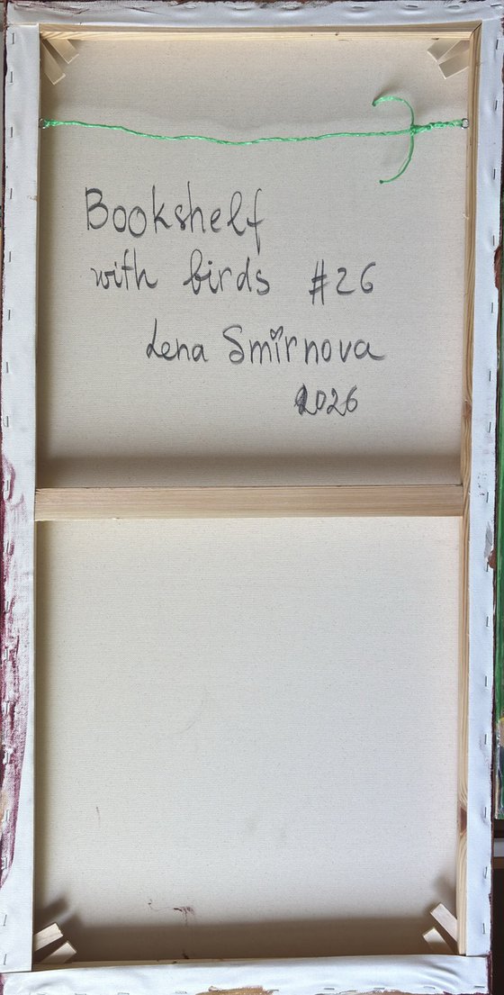 Bookshelf with birds #26