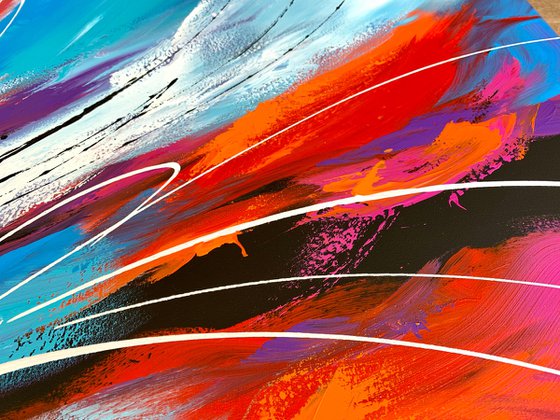 Summer of Love - XL LARGE,  MODERN ABSTRACT ART – EXPRESSIONS OF ENERGY AND LIGHT. READY TO HANG!