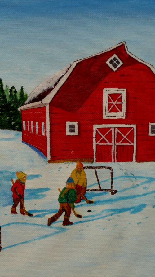 Barnyard Hockey by Dunphy Fine Art