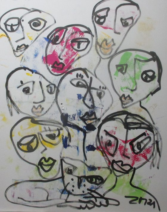 expressiv faces - people portraits 39,3 x 31,4 inch