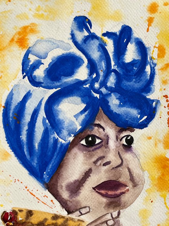 African Woman Painting