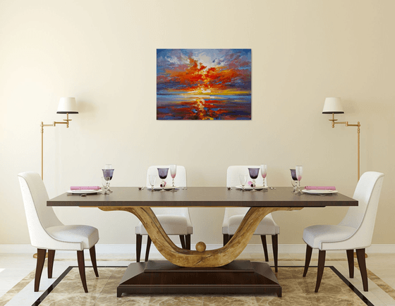 Fiery Glow Over the Silent Sea