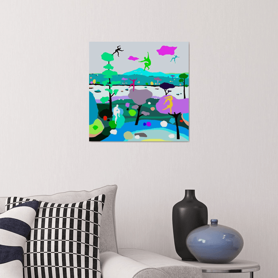 Wild Parkour (pop art, street art, naive, landscape)