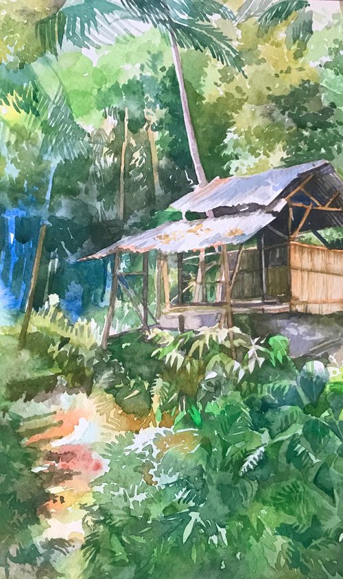 Shack in the jungle by Inna Katsev