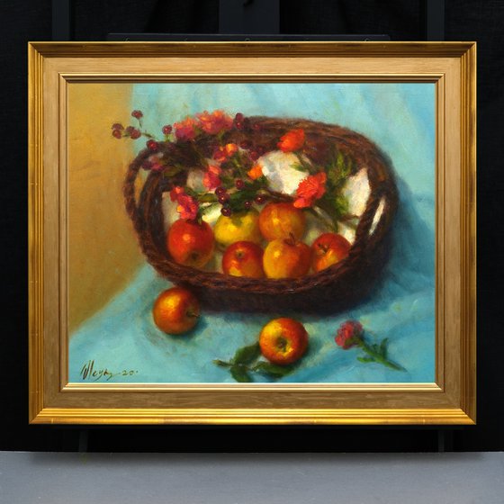 Still life with apples