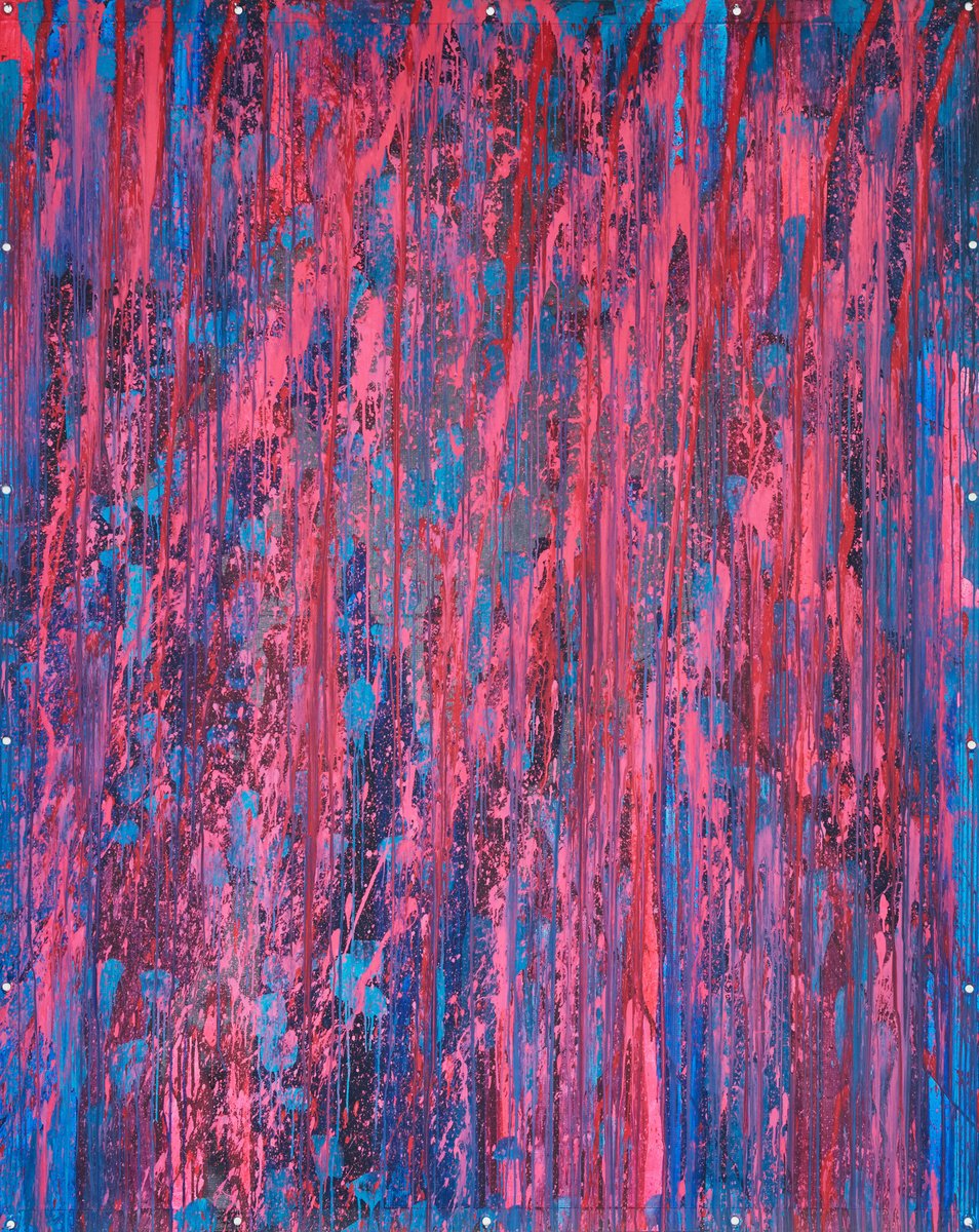 Pink Red Cyan Blue 2 By Simon Findlay, 78 X 98, Artwork For Sale On Artfinder
