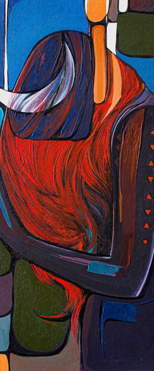 Woman painting -Music lover by ARTIST GURDISH PANNU