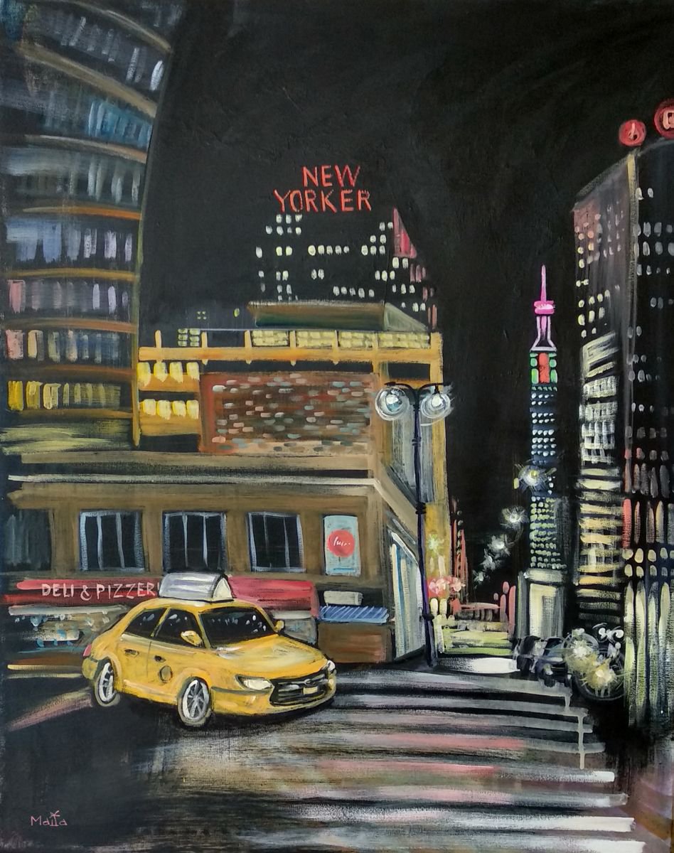 New York city at night . by Maiia Vysotska
