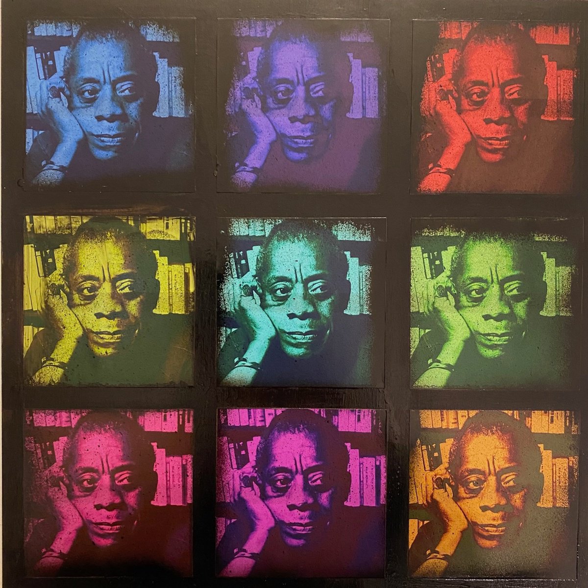 Portrait Collage By Jerome Cholet, 16 X 16, James Baldwin Collage, Original Artwork