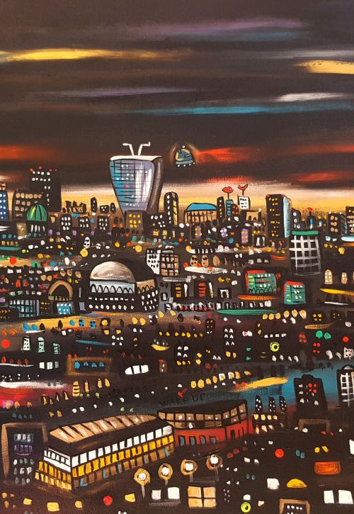 Futuristic London at night in a parallel dimension. by Maria Luisa  Azzini