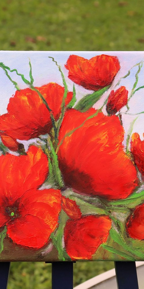 Red poppies flowers by Ludmilla Ukrow