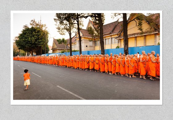 Monks procession in Phnom Penh