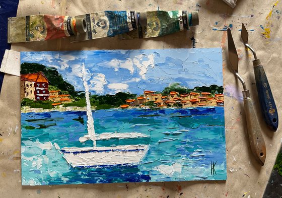 Amalfi Sailboat Painting