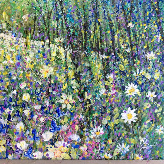 Bluebells at Elnup Wood 70 x70 cm