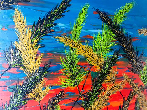 Grass And Turquoise Sky