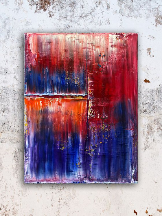 "Melt With Me" - Original PMS Abstract Oil Painting On Canvas - 18" x 24"