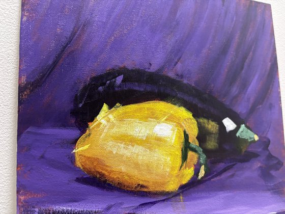 Eggplant and Yellow Pepper