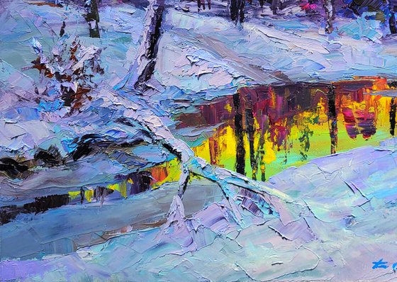 Forest Lake In The Winter Forest