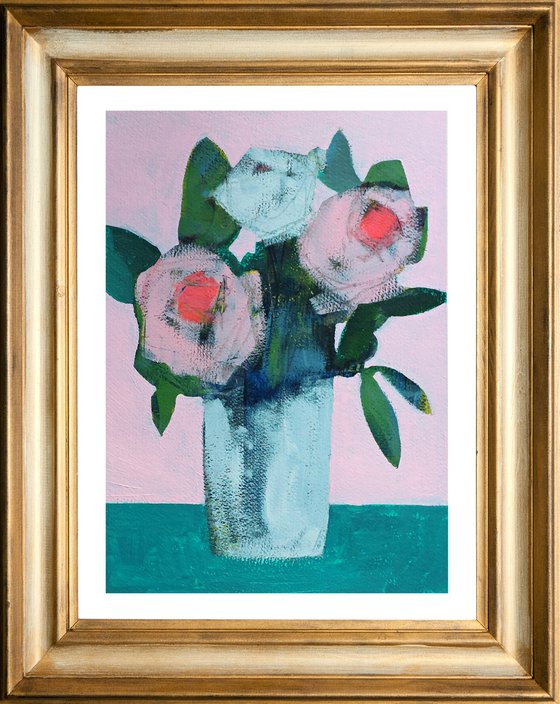Summer Flowers on Pink III