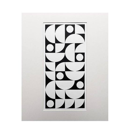 Original Screen Print | 40 x 50cm | MOUNTED | Abstract Original Print | Mid-Century art | Modern Silkscreen Print | Minimal Geometric