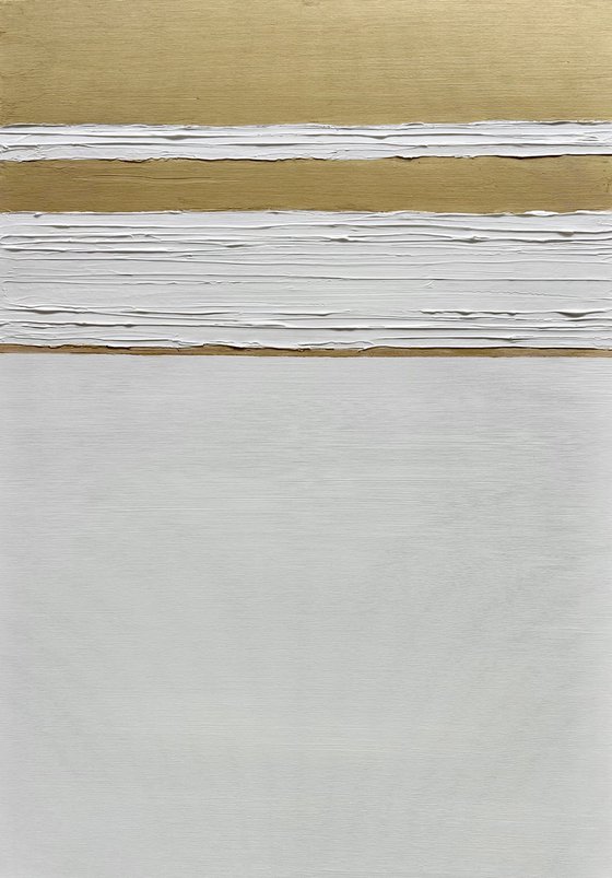 White abstraction.  Golden lines on white.