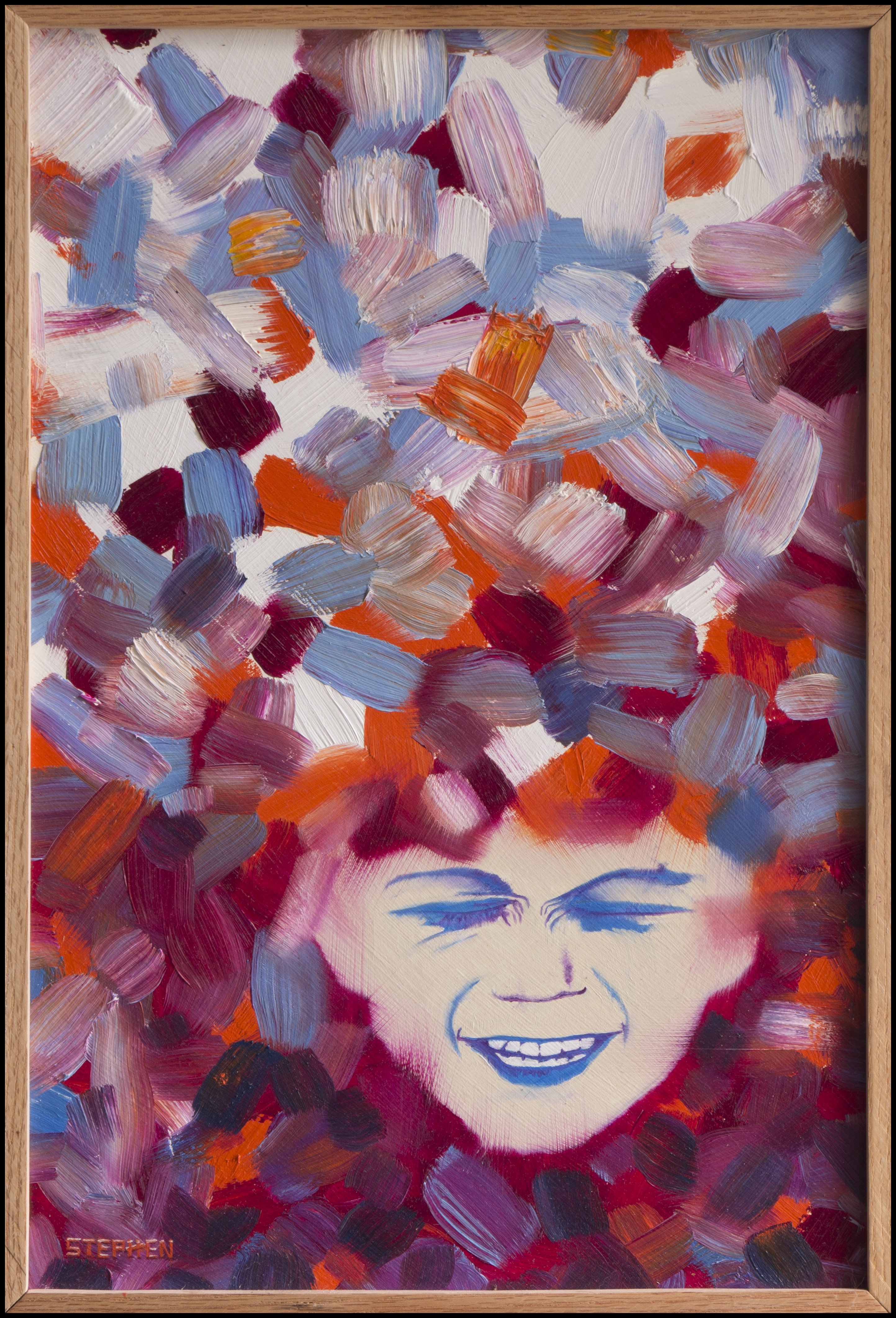 Organic Abstract Oil Painting By Steven M. Curtis, 15 X 22", Imp, Original Artwork