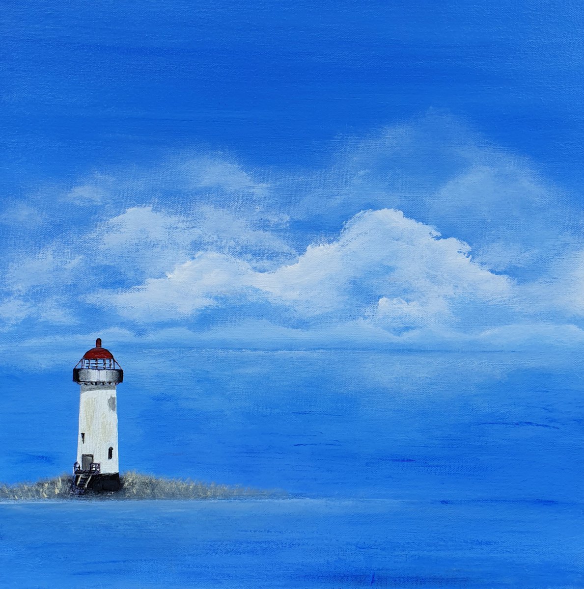 Lighthouse #7, 40x40cm, ready to hang by Silvija Horvat