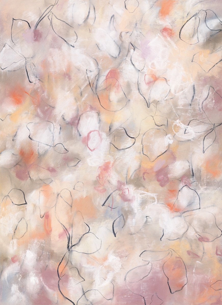 Abstract Drawing By Sara Richardson Artist, 18 X 24", Wild Flowers No.32, Original Artwork