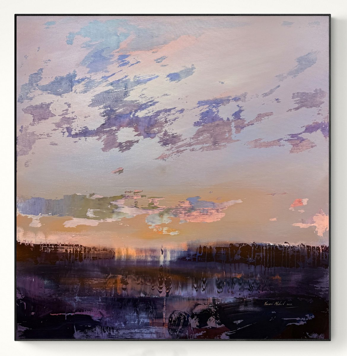 Abstract Acrylic Painting By Nazarii Medvid, 37 X 39", Depth Of Nature 395, Original Artwork