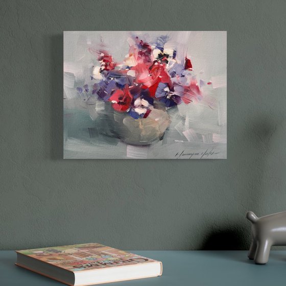 Vase of Pansies