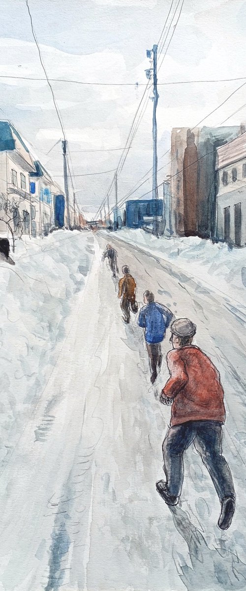 Running in the snow by paolo beneforti