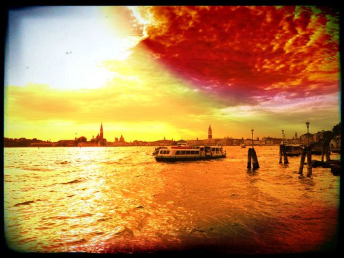 Venice in Italy - 60x80x4cm print on canvas 02599m2 READY to HANG by Kuebler