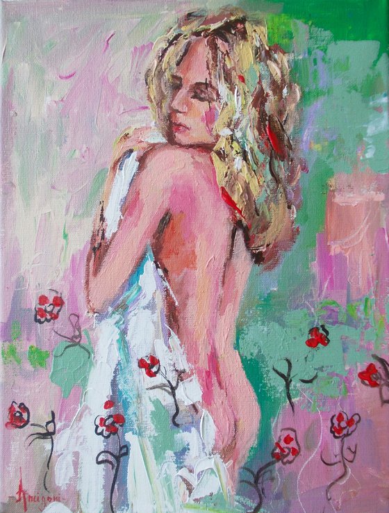 Spring Splendor - Figurative Painting on Canvas