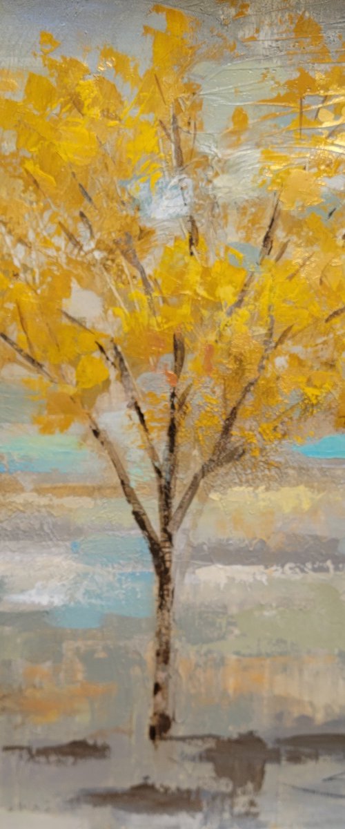 Golden Tree and Fog I by Silvia  Vassileva